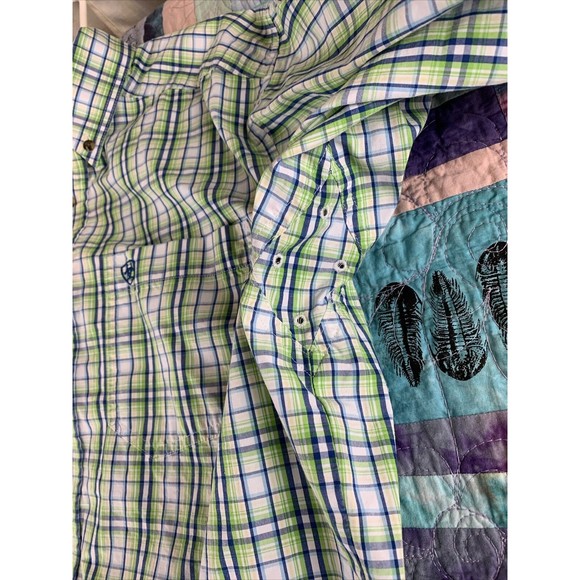 Ariat Pro Series Mens Size Medium Button Front Long Sleeve Shirt Plaid - Picture 6 of 11